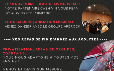 Pensez aux Acolytes pour la fin d’année !